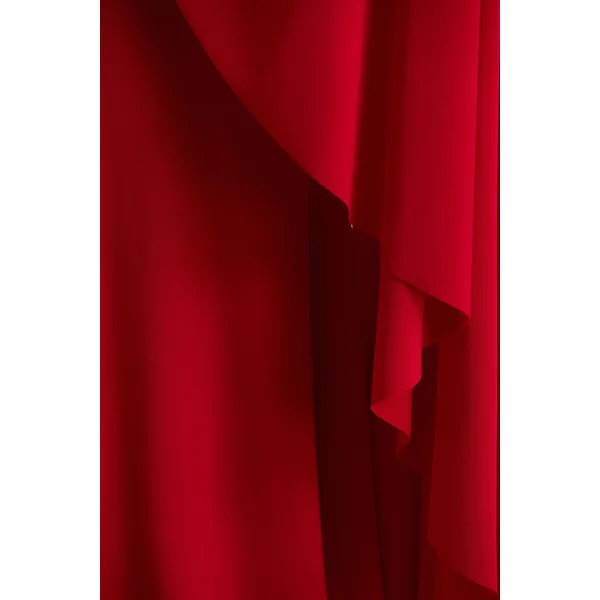 Briony | Robe longue rouge à col ras du cou avec manches cape
