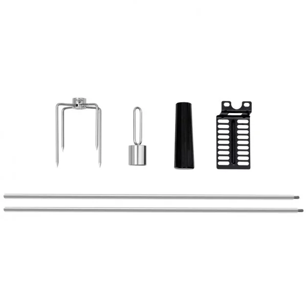 Broche pour Barbecue 2 x 60 cm en Acier Inoxydable Avec Moteur Electrique 4W Automatique Tournebroche Capacité 10 kg