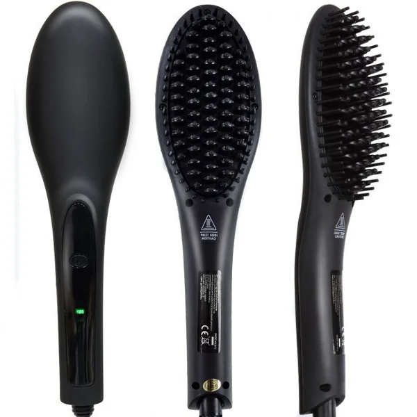 Brosse Lissante Chauffante Brosse à Cheveux Electrique Lisseur avec LCD Ecran
