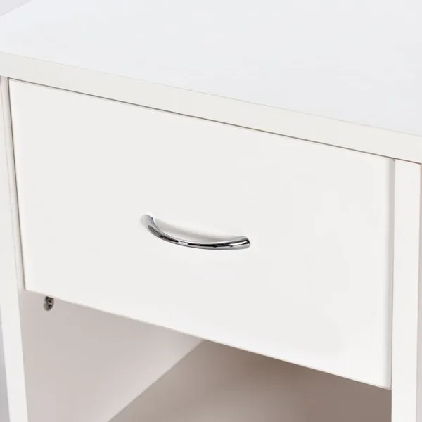Bureau Informatique avec Tiroir et 2 Compartiments de Rangement Bureau Peu Encombrant en MDF, 108x39,5x82cm, Blanc