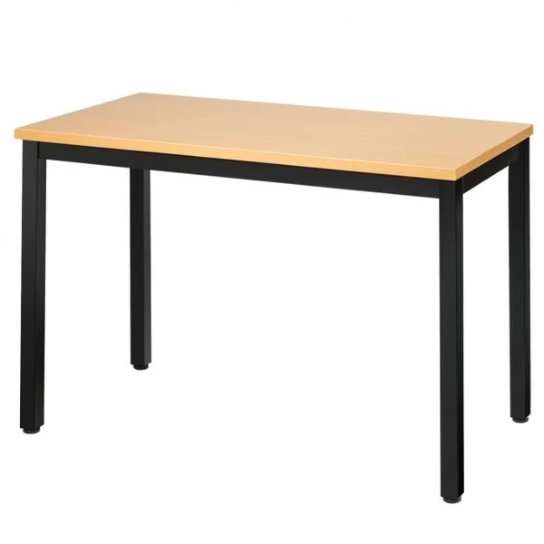 Bureau Informatique Bureau d'Études avec Range-câble Capacité 60kg en Métal+stratifié Mélaminé107x56,5x74cm Naturel