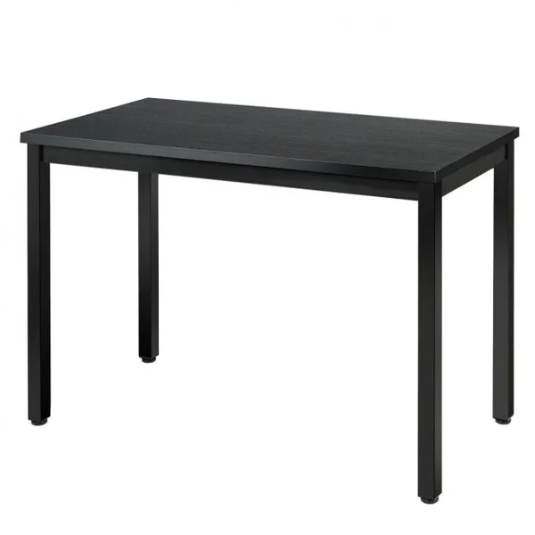 Bureau Informatique Bureau d'Études avec Range-câble Capacité 60kg en Métal+stratifié Mélaminé107x56,5x74cm Noir
