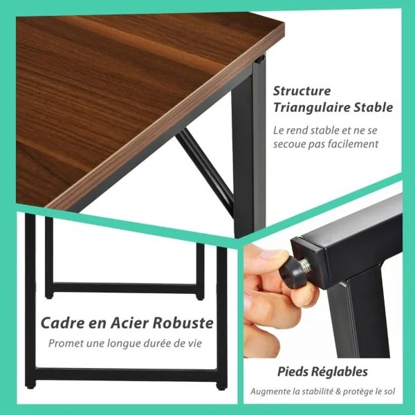 Bureau Informatique Grande Surface de100 x 50 cm Cadre Robuste en Encier pour Bureau Domicile etc Café