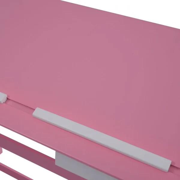 Bureau pour Enfant Table à Dessin avec Plateau Inclinable et Hauteur Réglable et Tiroir en MDF, 109x55x62-88cm, Rose