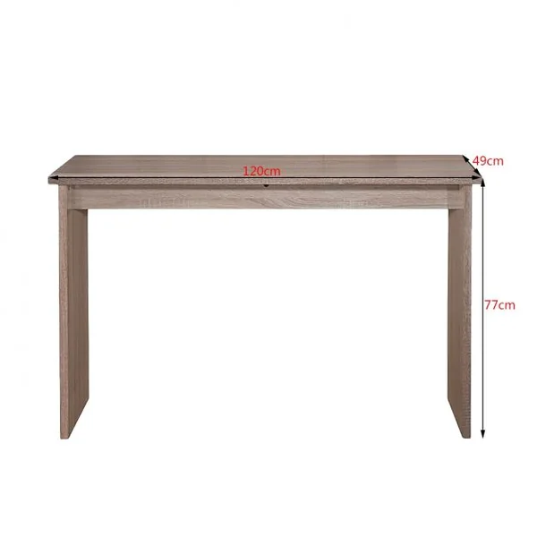 Bureau Simple et Moderne pour Ordinateur Poste de Travail Informatique Anti-rayures en MDF, 120x49x76,9cm, Chêne