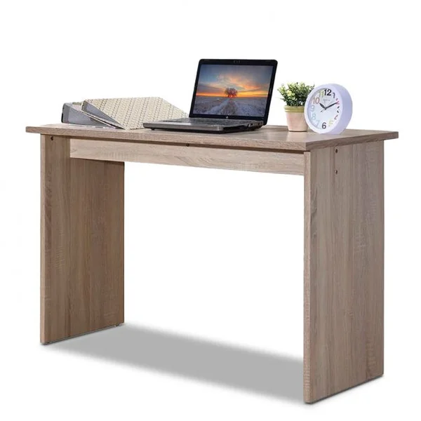 Bureau Simple et Moderne pour Ordinateur Poste de Travail Informatique Anti-rayures en MDF, 120x49x76,9cm, Chêne