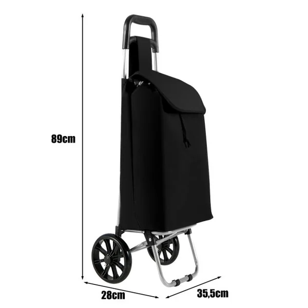 Caddie pliant 35 L / 35 Kg à roulettes Chariot de courses pliable avec 2 roues et sac amovible pour courses marché bureau
