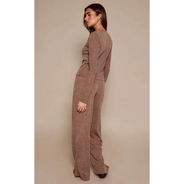 Café Au Lait Pantalon Décontracté Côtelé Chiné