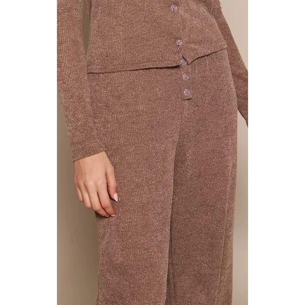 Café Au Lait Pantalon Décontracté Côtelé Chiné