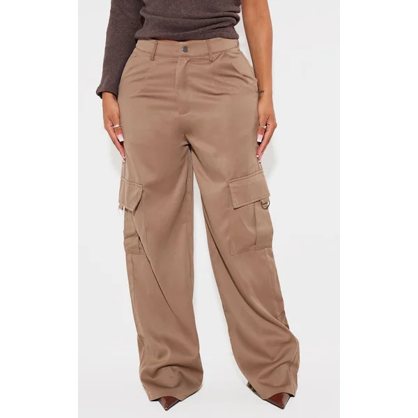 Café Au Lait Rosé Prettylittlething Shape Pantalon Cargo Large À Détail Boucle