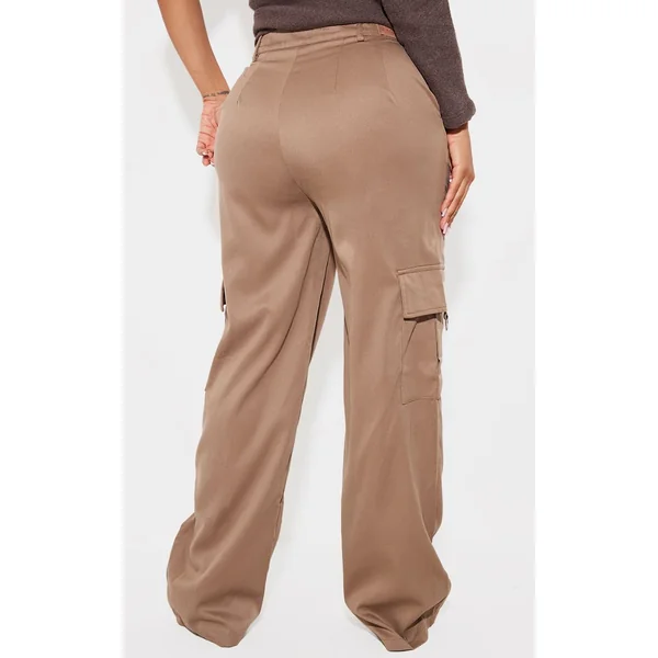 Café Au Lait Rosé Prettylittlething Shape Pantalon Cargo Large À Détail Boucle