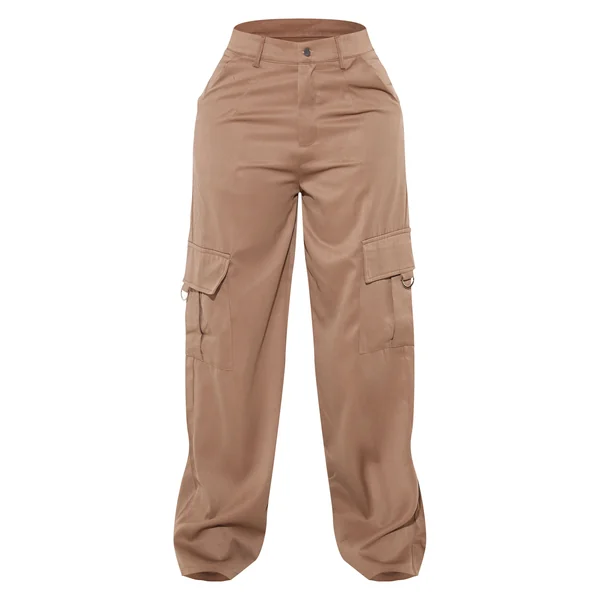 Café Au Lait Rosé Prettylittlething Shape Pantalon Cargo Large À Détail Boucle
