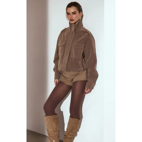 Café Au Lait Short Taille Haute Avec Détail De Ceinture Tissée