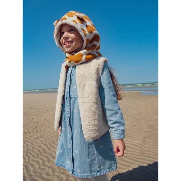 Cagoule imprimée cœur pour fille - Soins Bébé Naturels & Produits Maman Après Naissance