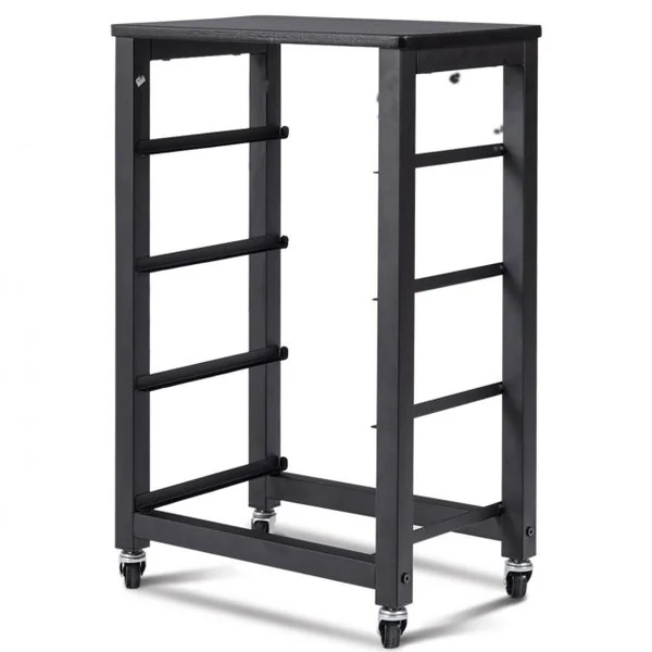 Caisson de Bureau à Roulettes 4 Tiroirs et et Rangement pour Dossiers et Documents Noir