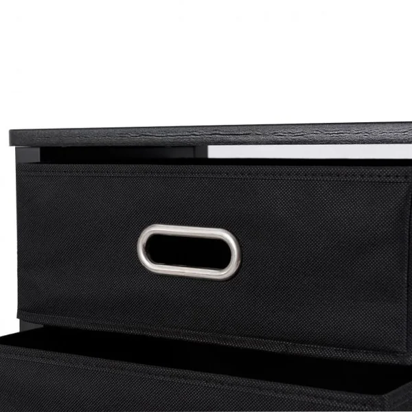 Caisson de Bureau à Roulettes 4 Tiroirs et et Rangement pour Dossiers et Documents Noir