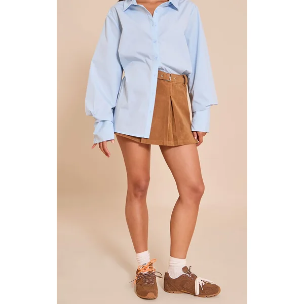 Camel Mini-jupe Plissée En Synthétique