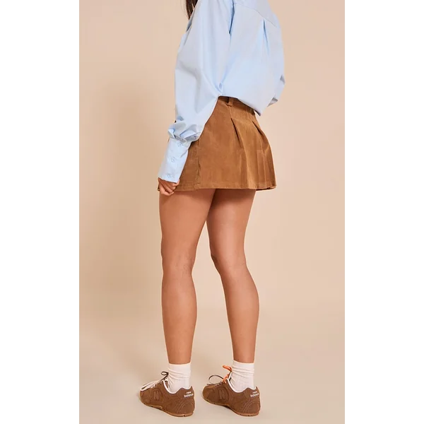 Camel Mini-jupe Plissée En Synthétique