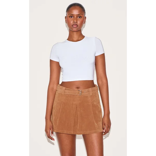 Camel Mini-jupe Plissée En Synthétique