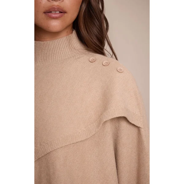 Camel Synthétiquell En Maille Cache-cœur