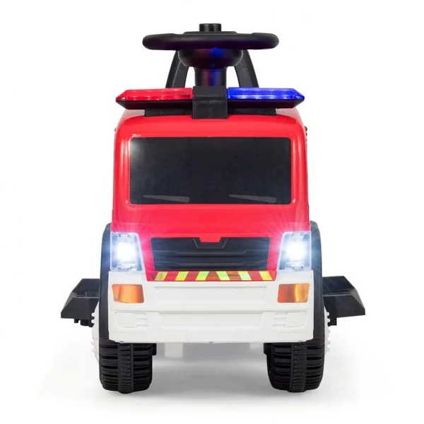 Camion de Pompiers Electrique pour Enfants de 3 à 6 ans Capacité 20 kg Vitesse 3 km/h Batterie 67x39x45cm Noir + Rouge