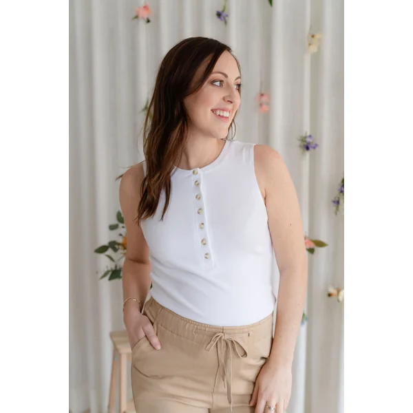 Camisole à boutons - blanc
