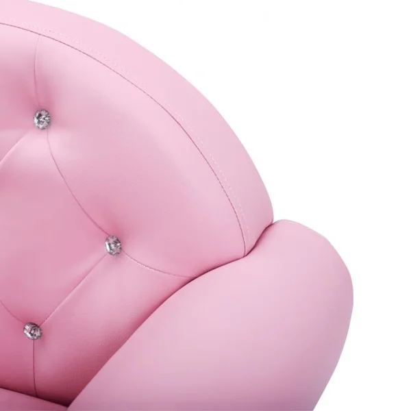 Canapé 2 Places pour Enfants Style Princesse Dossier Haut Capacité 100 kg en Bois Mousse Cuir PVC 94x43x57cm Rose