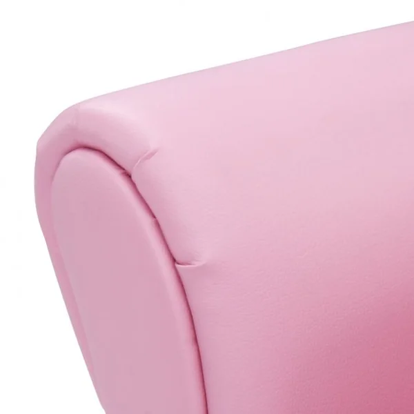 Canapé 2 Places pour Enfants Style Princesse Dossier Haut Capacité 100 kg en Bois Mousse Cuir PVC 94x43x57cm Rose