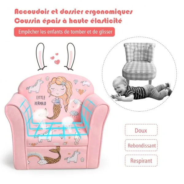 Canapé / Fauteuil pour Enfant 4 Formes Mignon Design Ergonomique Dossier Confortable