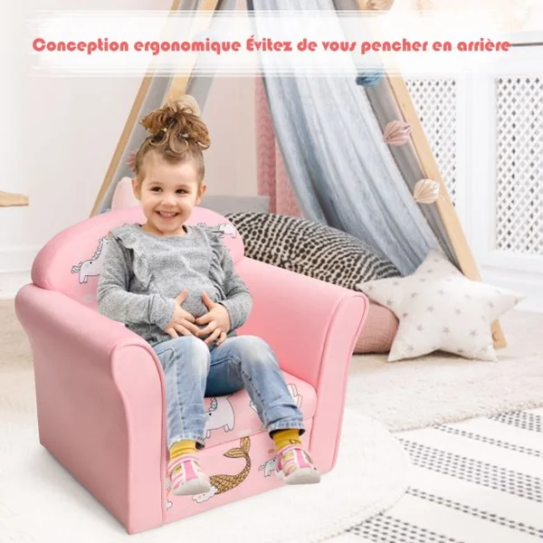 Canapé / Fauteuil pour Enfant 4 Formes Mignon Design Ergonomique Dossier Confortable