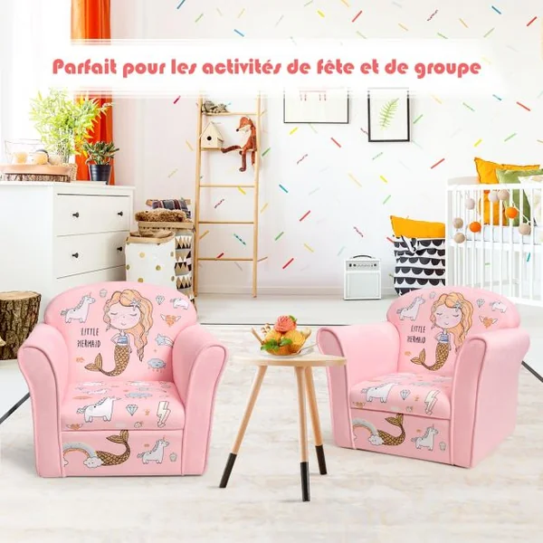 Canapé / Fauteuil pour Enfant 4 Formes Mignon Design Ergonomique Dossier Confortable