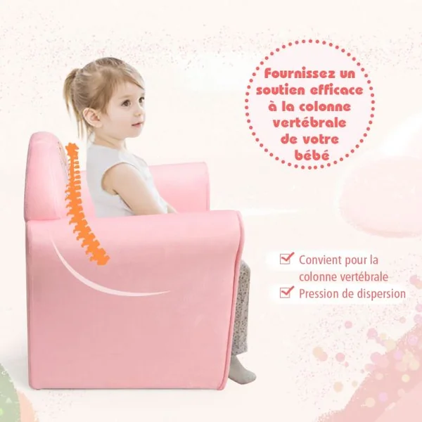 Canapé / Fauteuil pour Enfant 4 Formes Mignon Design Ergonomique Dossier Confortable