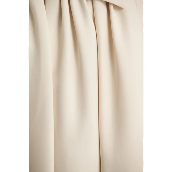 Candice | Robe mi-longue crème bandeau avec volume et détail nœud au dos