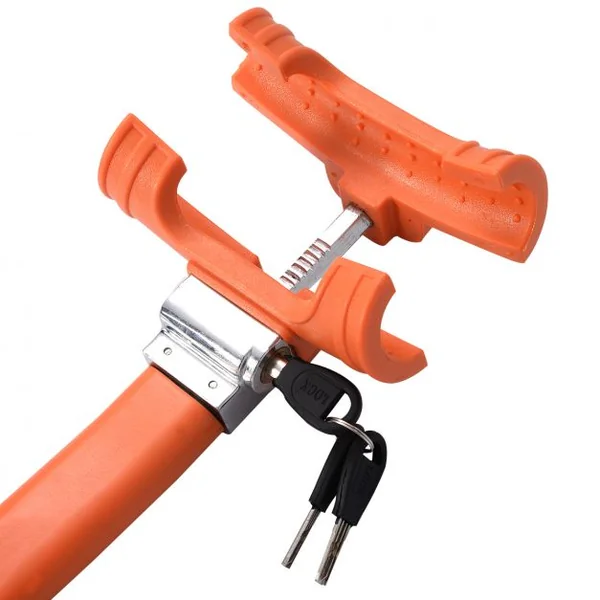 Canne Antivol Bloque-Volant Barre Pour Sécurité Auto Voiture Facile à Installer avec Clé Orange