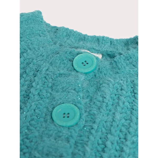 Cardigan bleu vert en maille plume pour fille - Soins Bébé Naturels & Produits Maman Après Naissance