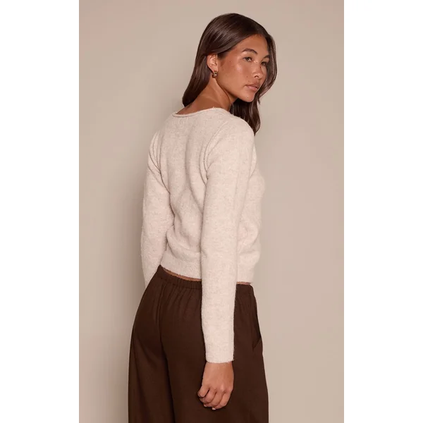 Cardigan Cache-cœur En Maille Douce À Liens Latéraux