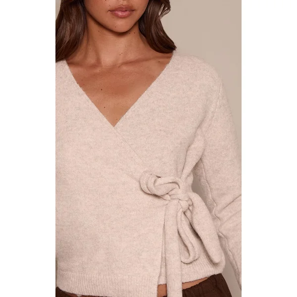 Cardigan Cache-cœur En Maille Douce À Liens Latéraux