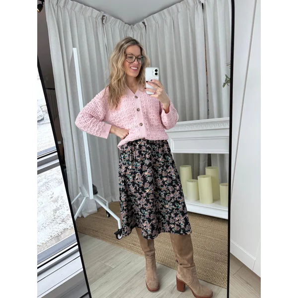 Cardigan en maille léger - brise de roses