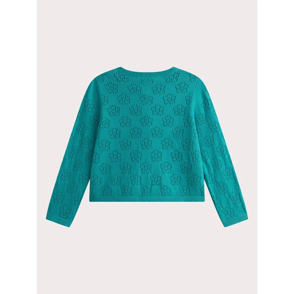 Cardigan manches longues turquoise ajouré - Soins Bébé Naturels & Produits Maman Après Naissance