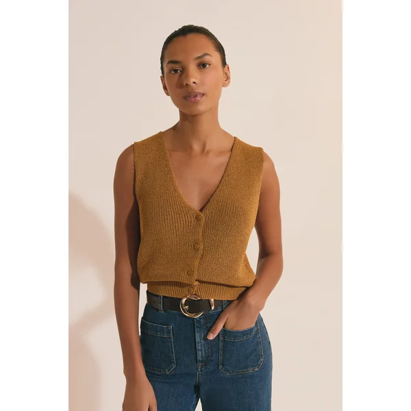 Cardigan sans manches avec coton