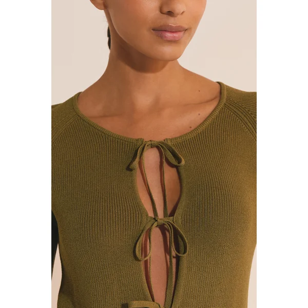 Cardigan à manches longues avec détails nœuds
