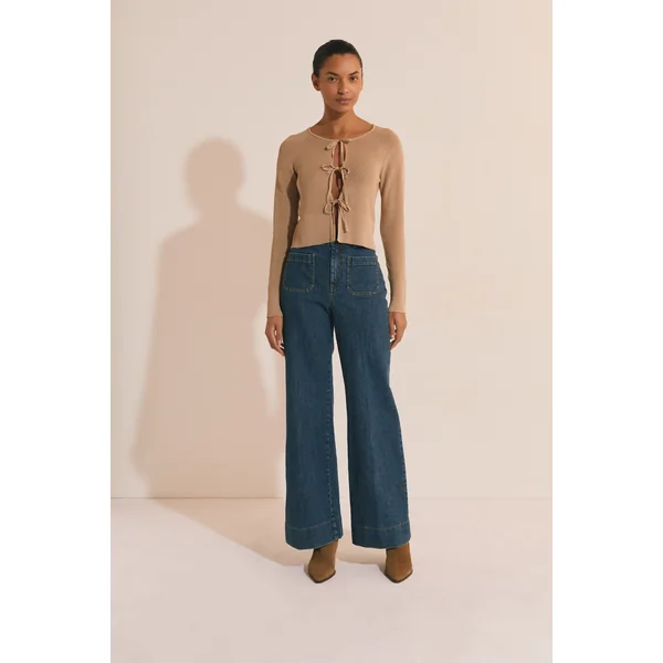 Cardigan à manches longues avec détails nœuds
