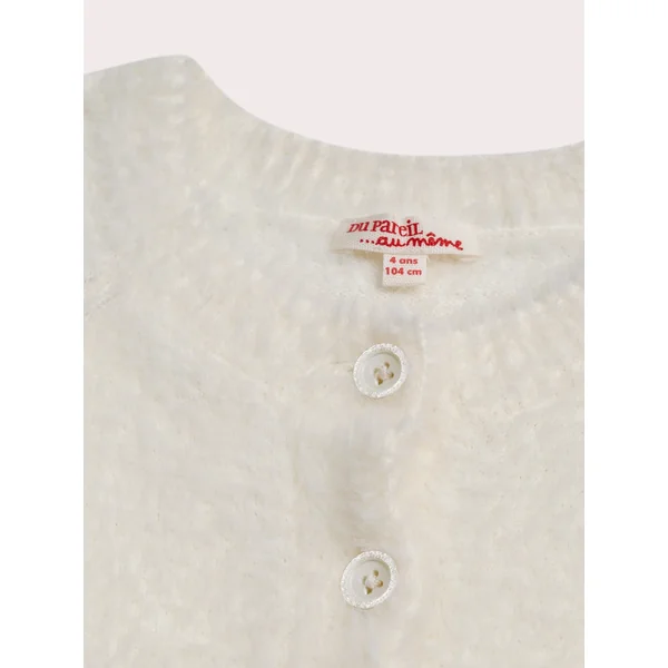 Cardigan écru en maille plume - Soins Bébé Naturels & Produits Maman Après Naissance