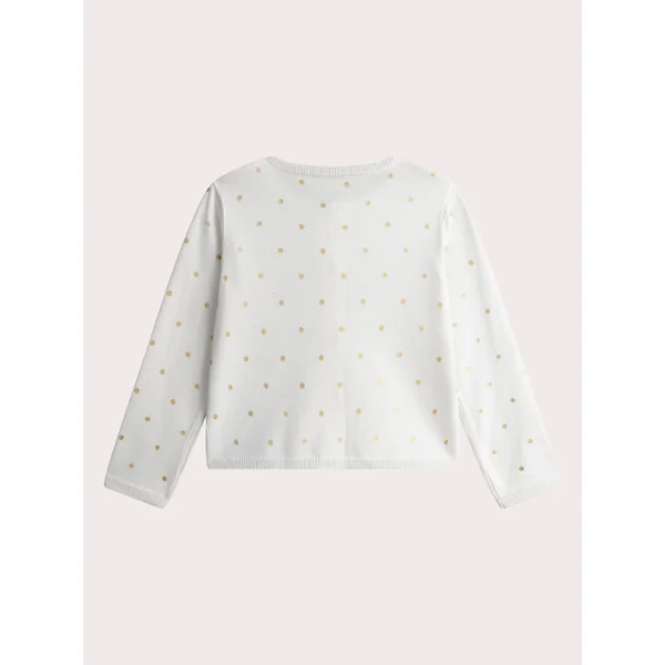 Cardigan écru imprimé à pois - Soins Bébé Naturels & Produits Maman Après Naissance