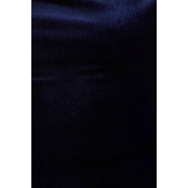 Carella | Robe mi-longue asymétrique torsadée en velours bleu marine