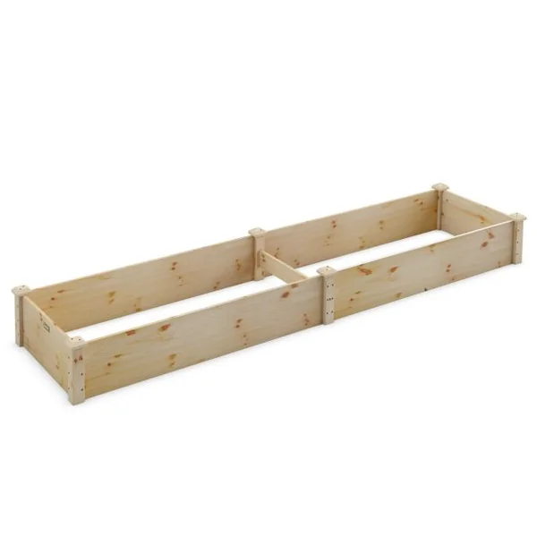 Carré Potager de Jardin Rectangulaire en Bois de Sapin 240x60x25CM Jardinière Surélevée avec Base Ouverte pour Fruits Légume