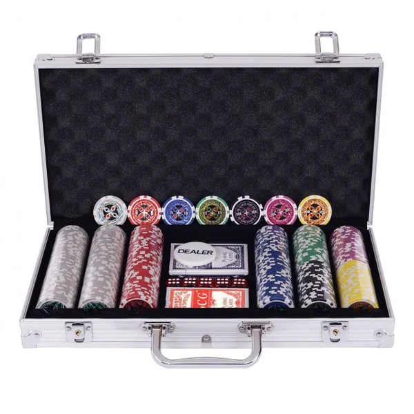 Cas de Poker Set Poker Set Poker Chips Laser 300 jetons de boîtier en aluminium