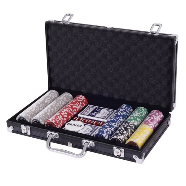 Cas de Poker Set Poker Set Poker Chips Laser 300 jetons de boîtier en aluminium