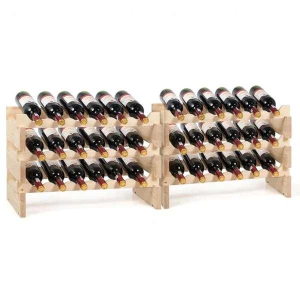 Casier à Vin de 36 Bouteilles Porte-vins et Etagère de Présentation à 6 Couches 63,2 x 28 x 85,5 cm