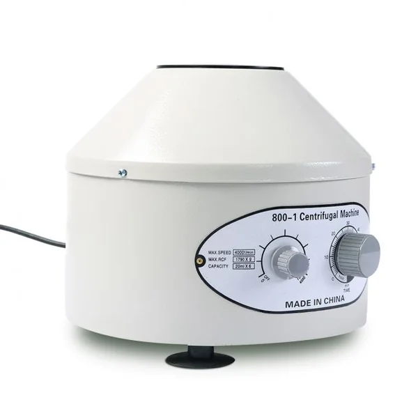 Centrifugeuse à Laboratoire Électrique 40w 230v avec Vitesse 0-4000 Tr/min Minuterie 0-60min Capacité 6x20ml Blanc